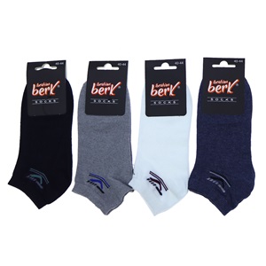 İbrahim Berk 3800 Erkek Likralı Patik Çorap - Beyaz - PAKET İÇİ TEK RENK