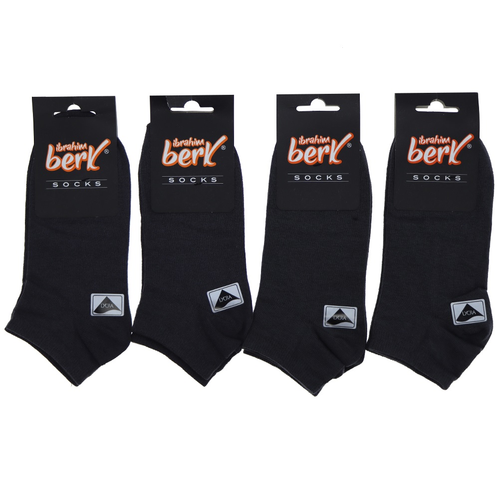 İbrahim Berk 3800 Erkek Likralı Patik Çorap - Beyaz - PAKET İÇİ TEK RENK