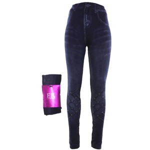 F.K 4182 Kadın Kot Görünümlü Tayt ( 6 Li)