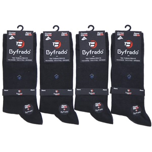 By Frado 2260 Erkek Penye Likralı Dikişsiz Desenli Yıkanmış Tek Taban Soket Çorap - Füme - PAKET İÇİ TEK RENK