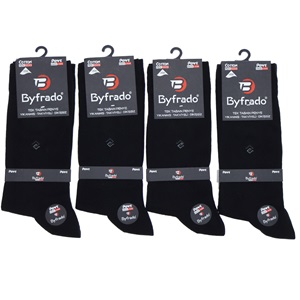 By Frado 2260 Erkek Penye Likralı Dikişsiz Desenli Yıkanmış Tek Taban Soket Çorap - Füme - PAKET İÇİ TEK RENK