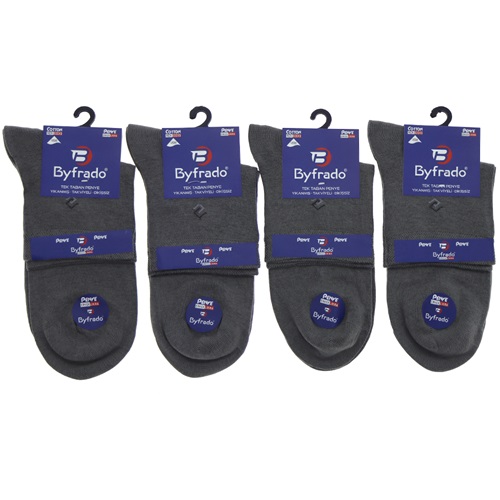 By Frado 9999 Erkek Penye Likralı Dikişsiz Desenli Yıkanmış Tek Taban Kısa Konç Çorap