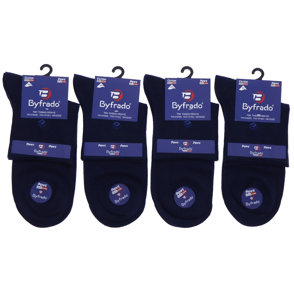 By Frado 9999 Erkek Penye Likralı Dikişsiz Desenli Yıkanmış Tek Taban Kısa Konç Çorap