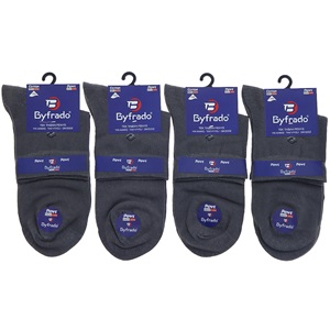 By Frado 9999 Erkek Penye Likralı Dikişsiz Desenli Yıkanmış Tek Taban Kısa Konç Çorap