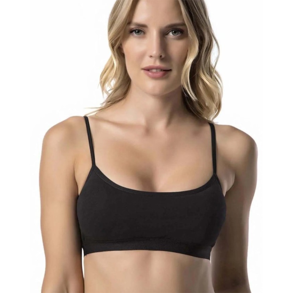 Tutku 0847 Kız Elastan Pedli Alıştırma Sütyeni - Siyah - S