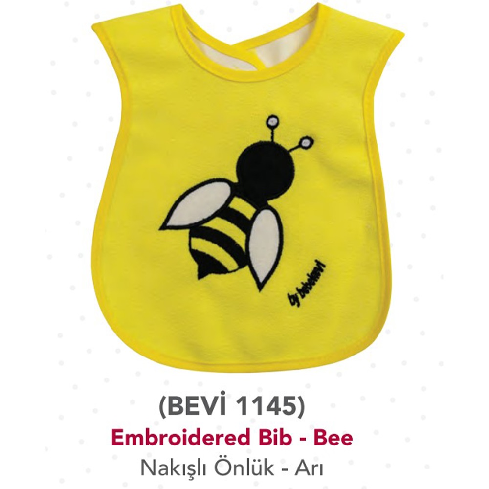 Bebek Evi 1145 Bebe Arı Nakışlı Önlük 0-6 Ay