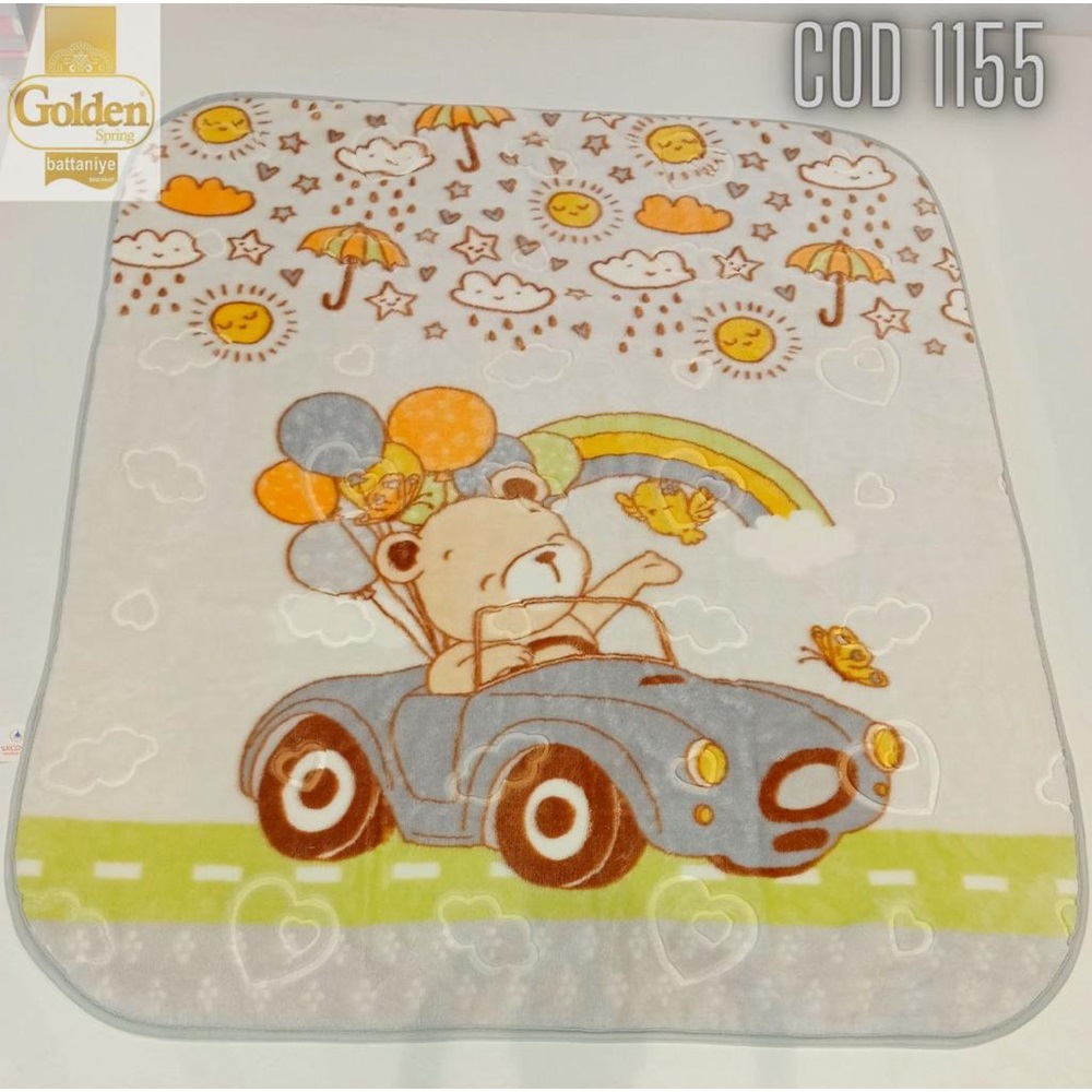 İlkcemre Bebe Polyester Desenli Battaniye 100x120cm 0-1 Yaş - Mavi - 0-1 YAŞ