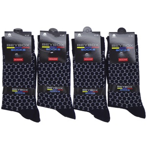Beybox 8313 Erkek Coton Likralı Desenli Soket Çorap - Karışık Renk