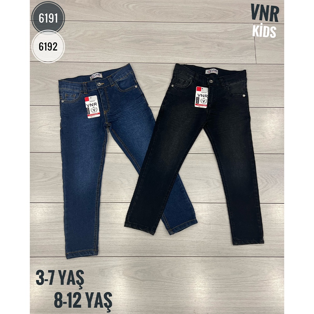 VNR 6191 Erkek Çocuk Krinkıl Kimyasal Yıkama Kot Pantolon 3-7 Yaş