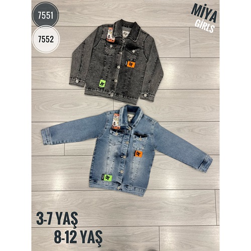 Miya 7552 Kız Çocuk Aksesuar Model Kot Ceket 8-12 Yaş