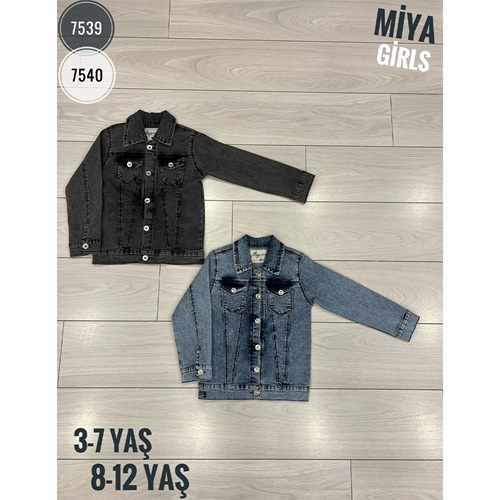 Miya 7540 Kız Çocuk Kar Yıkama Kot Ceket 8-12 Yaş