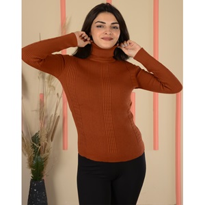 Buğra Bayan Triko Likralı Kabartma Desenli Boğazlı 3 Lü Badi