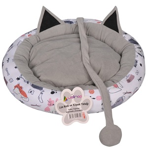 Wellmop Dijital Baskı Desenli Kedi ve Köpek Yatağı Minderi