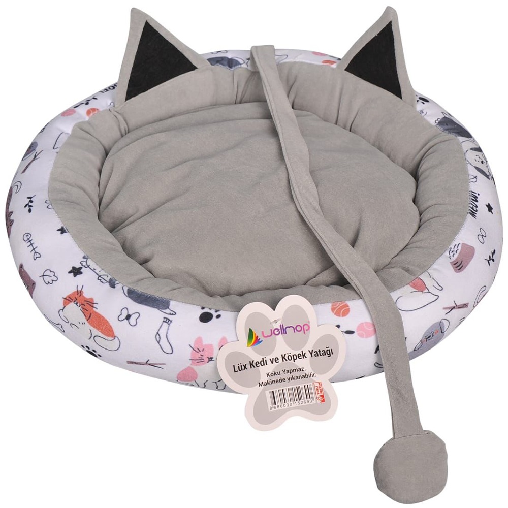 Wellmop Dijital Baskı Desenli Kedi ve Köpek Yatağı Minderi