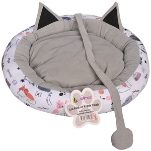 Wellmop Dijital Baskı Desenli Kedi ve Köpek Yatağı Minderi