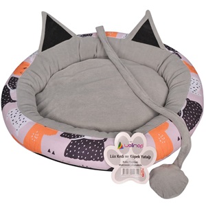 Wellmop Dijital Baskı Desenli Kedi ve Köpek Yatağı Minderi