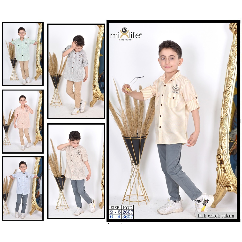 Mix Life 2607 Erkek Çocuk Çizgili Ocean Nak Takım 2-5 Yaş