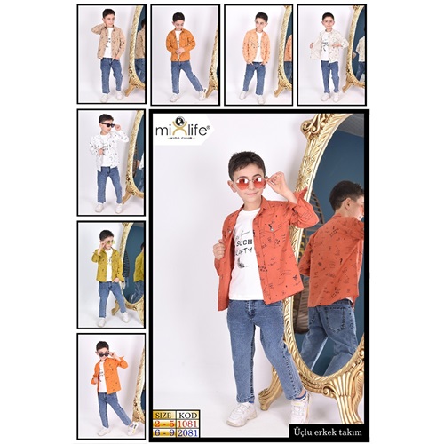 Mix Life 2081 Erkek Çocuk Such That Bas Tişörtlü 3 Lü Takım 6-9 Yaş