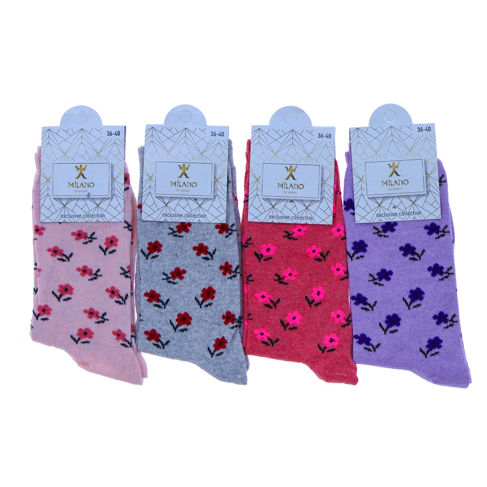 Milano Bayan Likralı Mevsimlik Soket Çorap - Karışık Renk - AÇIK RENK
