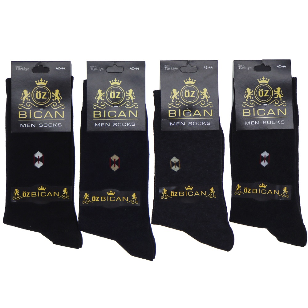 Öz Bican 0064 Erkek Likralı Desenli Soket Çorap - Karışık Renk