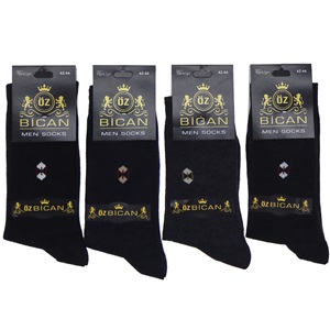 Öz Bican 0064 Erkek Likralı Desenli Soket Çorap - Karışık Renk