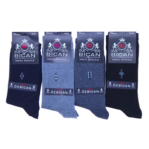 Öz Bican 0064 Erkek Likralı Desenli Soket Çorap - Karışık Renk