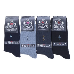 Öz Bican 0064 Erkek Likralı Desenli Soket Çorap - Karışık Renk