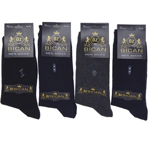 Öz Bican 0064 Erkek Likralı Desenli Soket Çorap - Karışık Renk