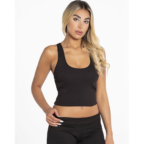 Defnem 8101 Bayan Pedli Kalın Askılı Crop - Beyaz - M