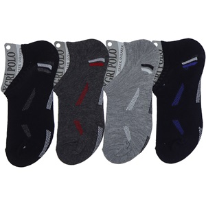 X Gri Polo E-15 Erkek Likralı 3 Lü Sneakers Çorap - Düz Karışık Renk