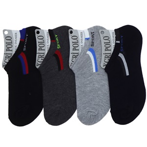 X Gri Polo E-15 Erkek Likralı 3 Lü Sneakers Çorap - Düz Karışık Renk