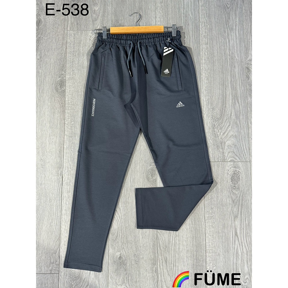 Atrax E-538 Erkek Kompak Açık Paça Marka Bas Eşofman Alt S-XXL - Gri - S-M-L-XL-2XL