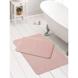 Berroni Peluş 2 Li Klozet Takımı 60X100 - 50X60 Cm - Pudra