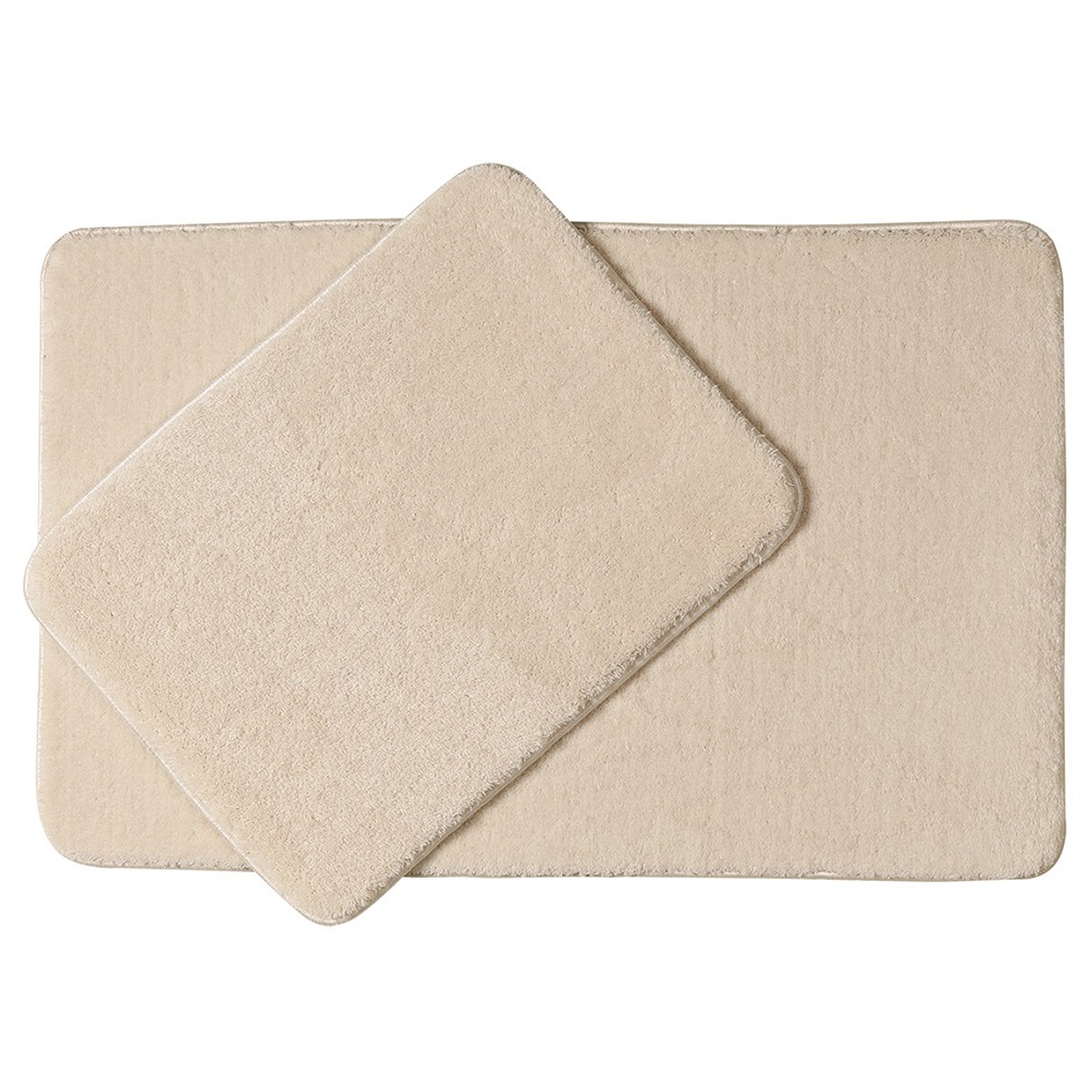 Berroni Peluş 2 Li Klozet Takımı 60X100 - 50X60 Cm - Pudra