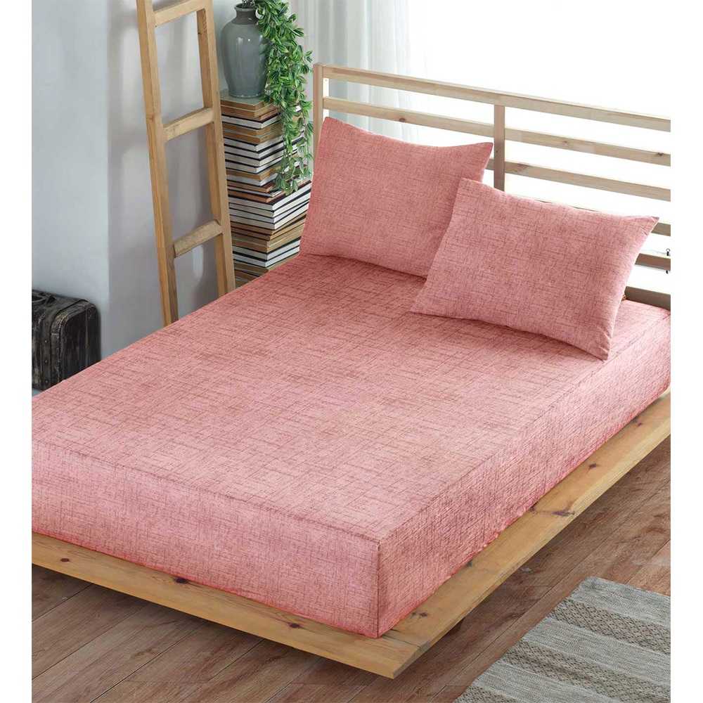 Baktıroğlu Tekstil Çarşaf Düz Lastikli Yastık Kılıflı Çift Kişilik 180x220 - G.Kurusu