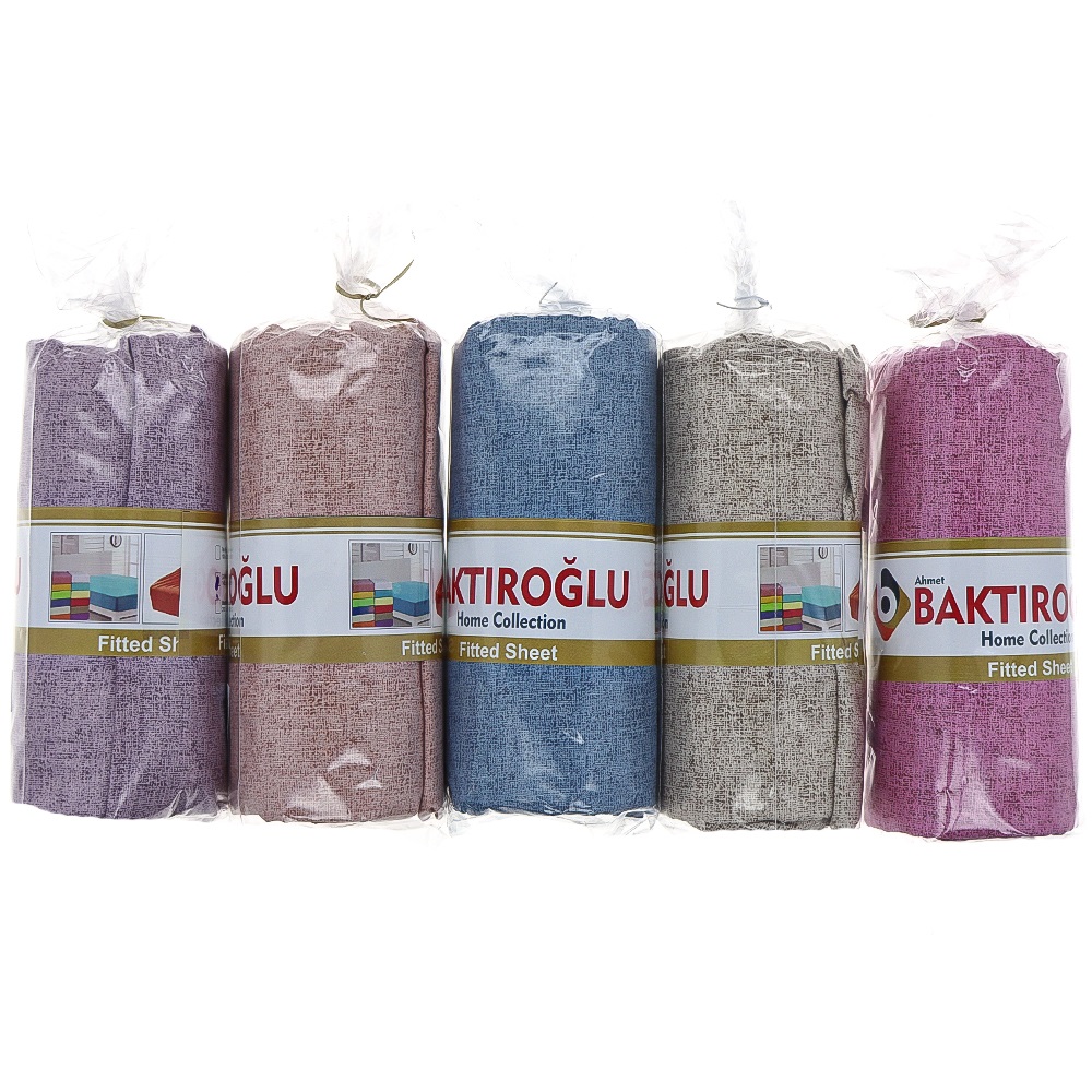 Baktıroğlu Tekstil Çarşaf Düz Lastikli Yastık Kılıflı Çift Kişilik 180x220 - G.Kurusu