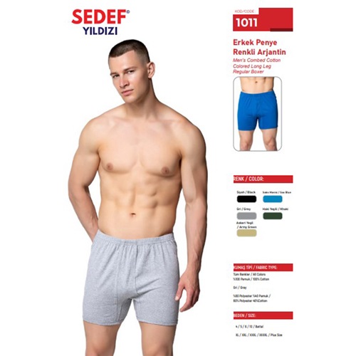 Sedef Yıldız 1011 Erkek Renkli Arjantin Paçalı 6 Lı - Y. Haki - 4