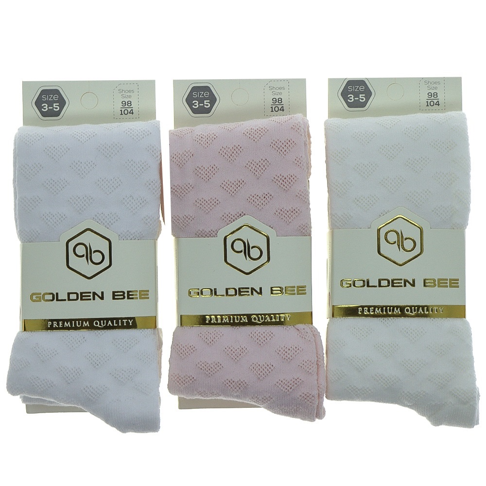 Golden Bee 6829 Kız Çocuk Kabartma Kalp Desen Külotlu Çorap