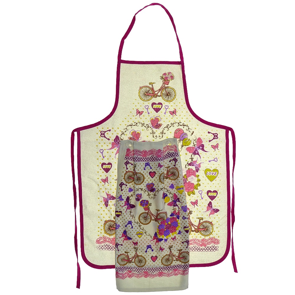 Melih Tekstil Desenli Havlulu Mutfak Önlüğü