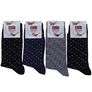 Emir 8911 Bayan Likralı Desenli Mevsimlik Soket Çorap - Karışık Renk