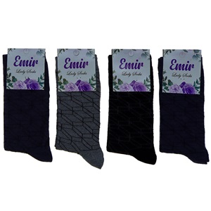 Emir 8911 Bayan Likralı Desenli Mevsimlik Soket Çorap - Karışık Renk