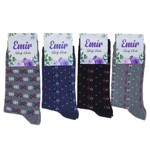 Emir 8911 Bayan Likralı Desenli Mevsimlik Soket Çorap - Karışık Renk