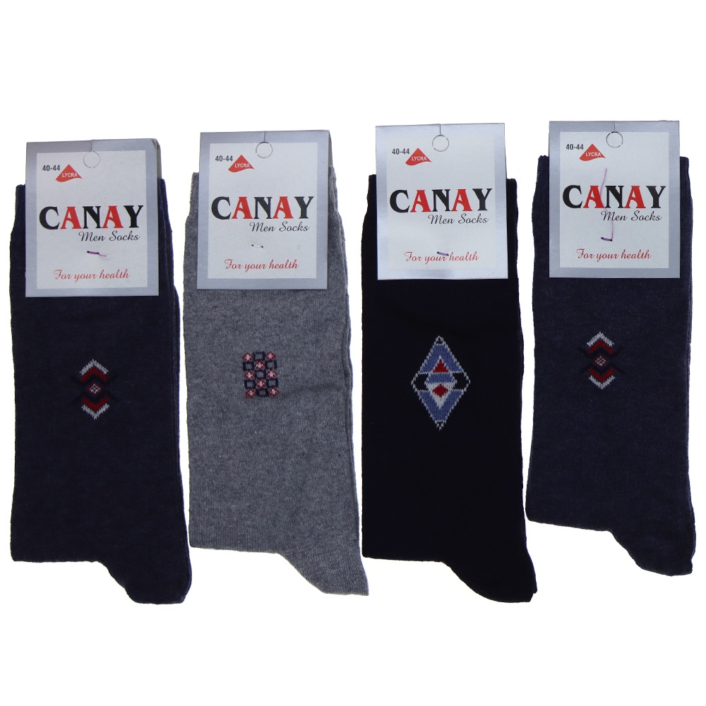Canay Erkek Likralı Desenli Mevsimlik Soket Çorap
