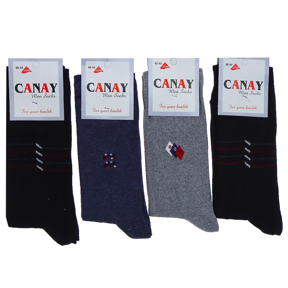 Canay Erkek Likralı Desenli Mevsimlik Soket Çorap