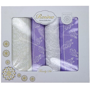 Resina Tekli Nakışlı Havlu Set