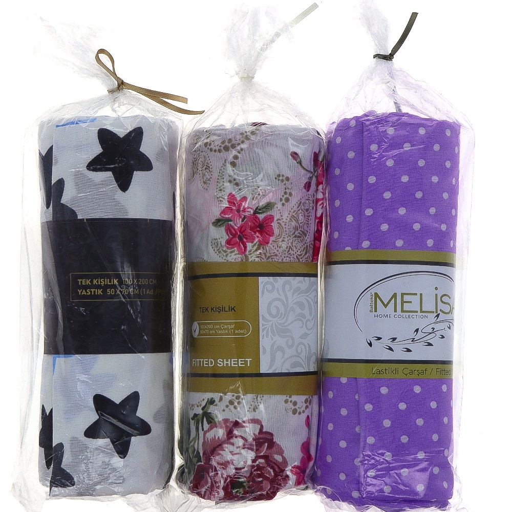 Melisa Desenli Tek Kişilik Lastikli Çarşaf 100X200 CM - G.Kurusu