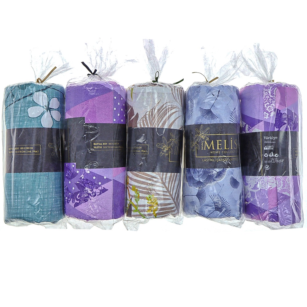 Melisa Desenli Battal Lastikli Çarşaf 180X200 CM - Karışık Renk