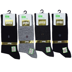 Pola 4000-4020 Erkek Likralı Bambu Soket Çorap -Siyah-PAKET İÇİ TEK RENK