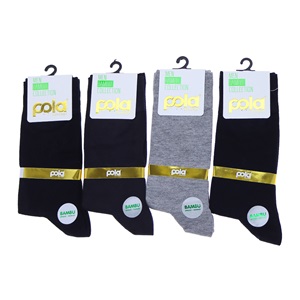 Pola 4000-4020 Erkek Likralı Bambu Soket Çorap -Siyah-PAKET İÇİ TEK RENK