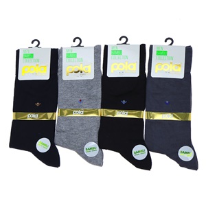Pola 4000-4020 Erkek Likralı Bambu Soket Çorap -Siyah-PAKET İÇİ TEK RENK